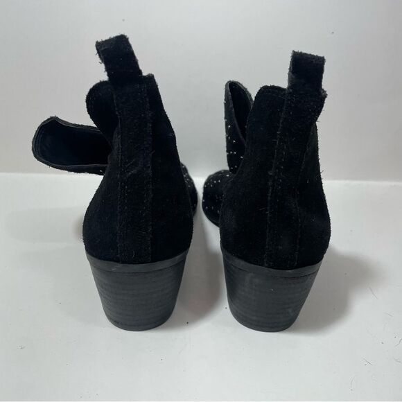 Lucky Brand Black Leather Peep Toe Ankle Booties - Picture 4 of 8